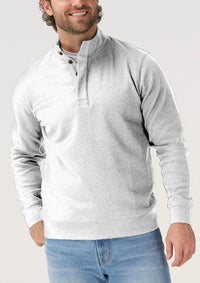 The Normal Brand Puremeso Everyday Button Pullover in stone - men's long sleeve top