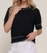 Active Basic - Short Sleeve Round Neck Sweater