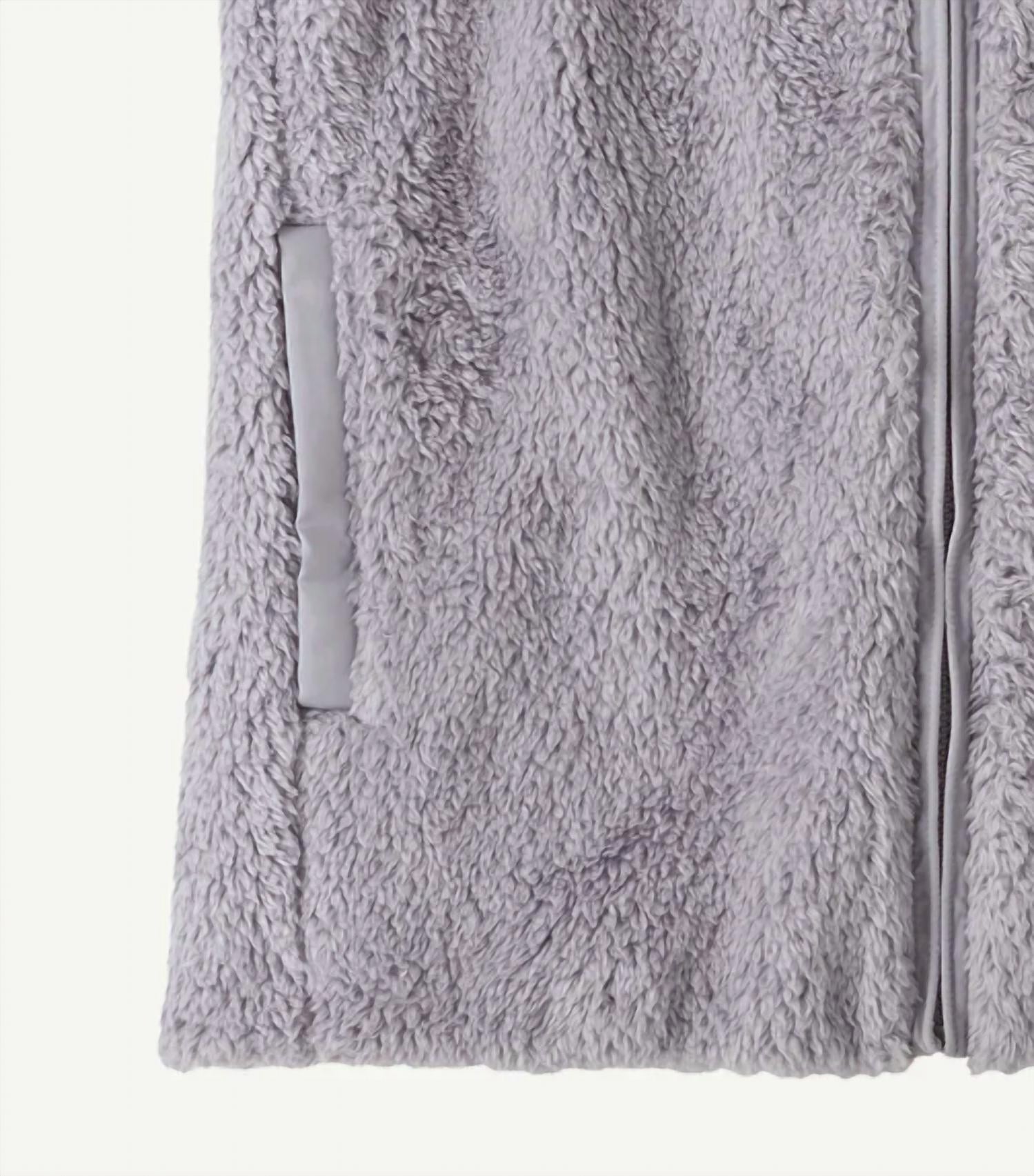Patagonia Women's Los Gatos Fleece Vest in permafrost purple - women's jacket - detail view
