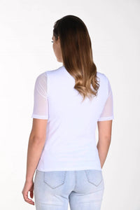 Frank Lyman - Sheer Embellished Knit Top