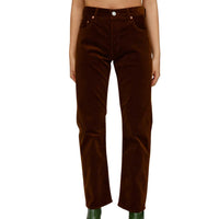 Moussy Slater Corduroy Straight Jean in camel - women's jeans