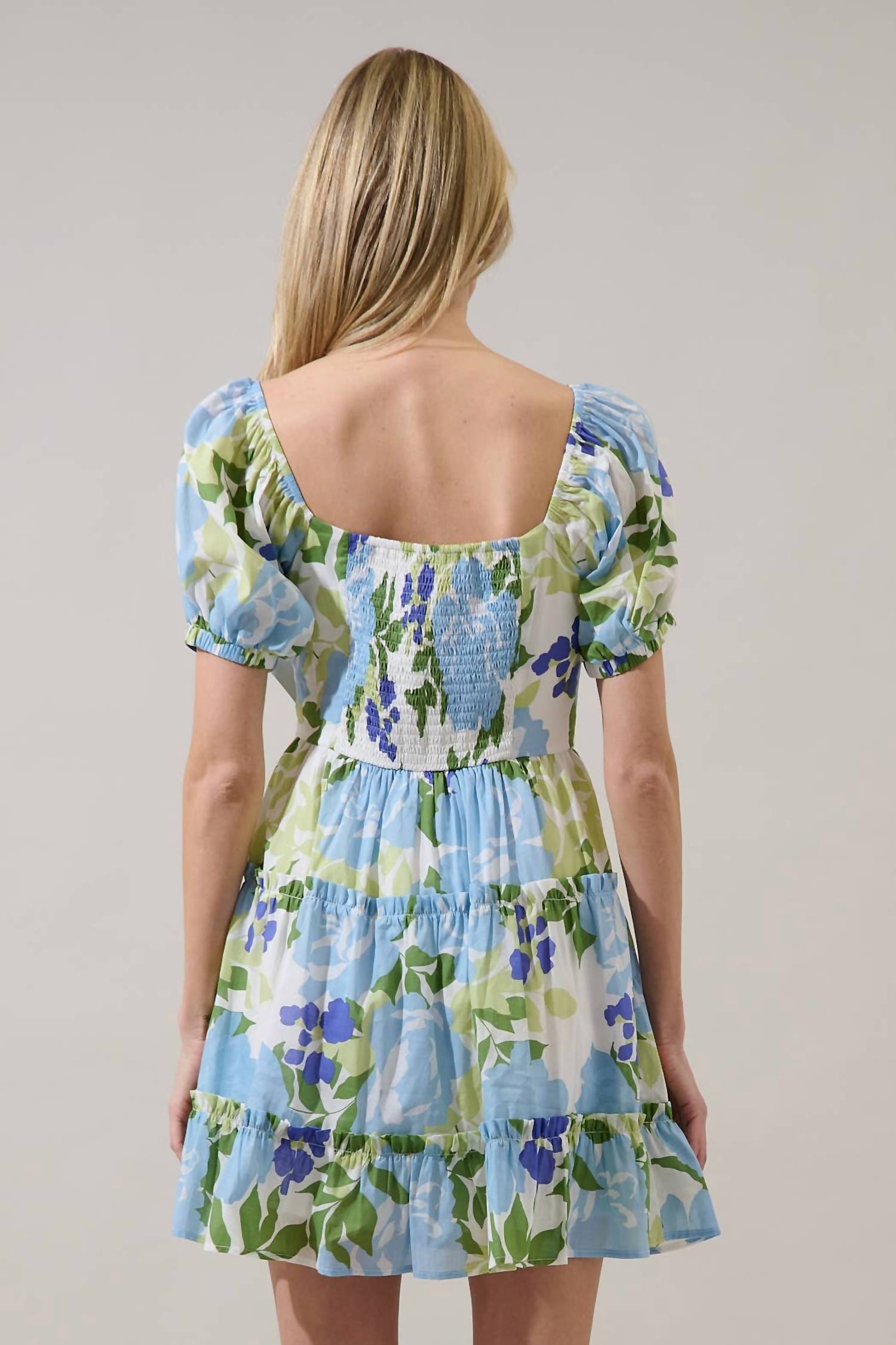 Sugarlips - Khloey Floral Tiered Smocked Back Mini Dress