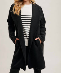 Bluivy - Longline Open Front Knit Coat