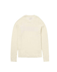 AMUNDSEN Women's Hero's Hide Crew Neck Jumper in natural logo - women's sweater - detail view