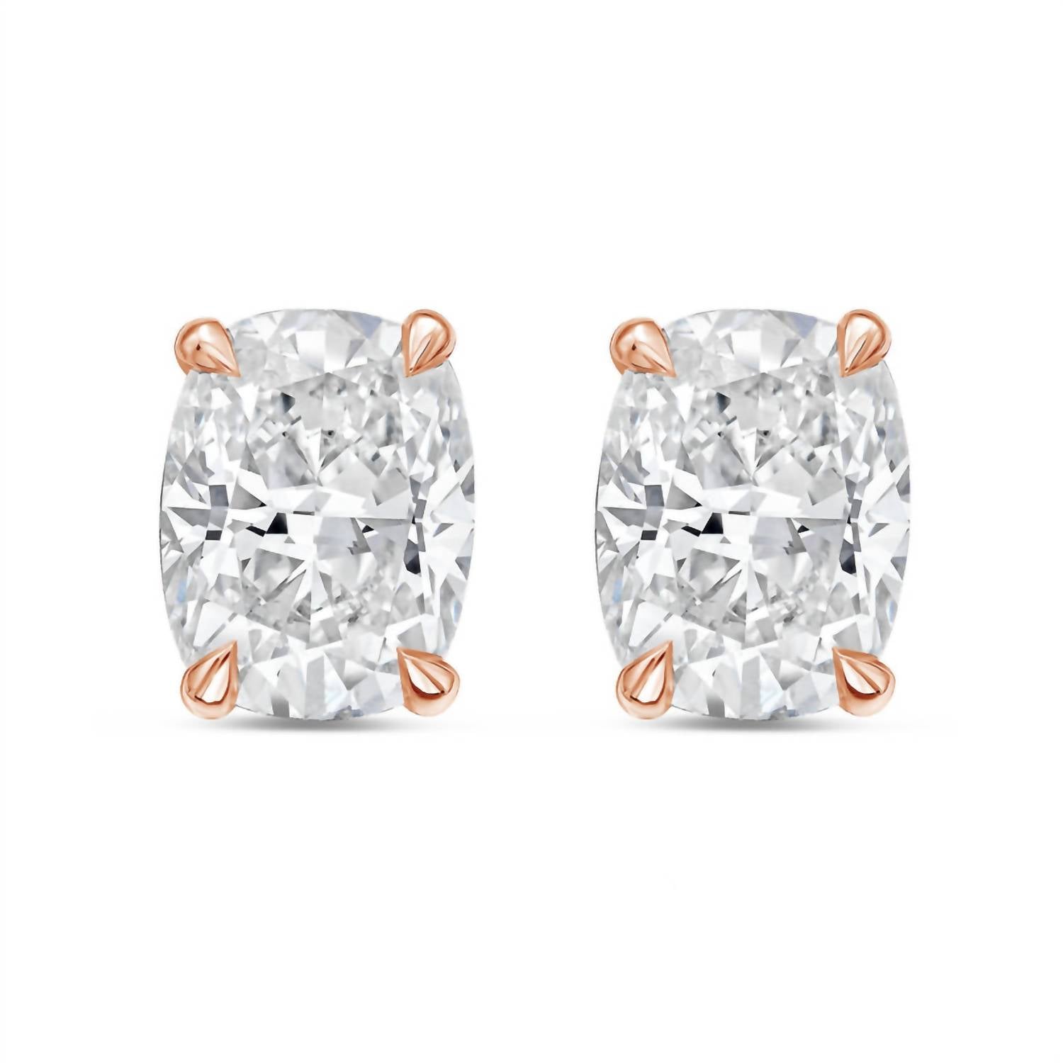 Diana M Jewels - Women's Cushion Lab-Grown Diamond Stud Earrings (5.00 TCW) - Statement