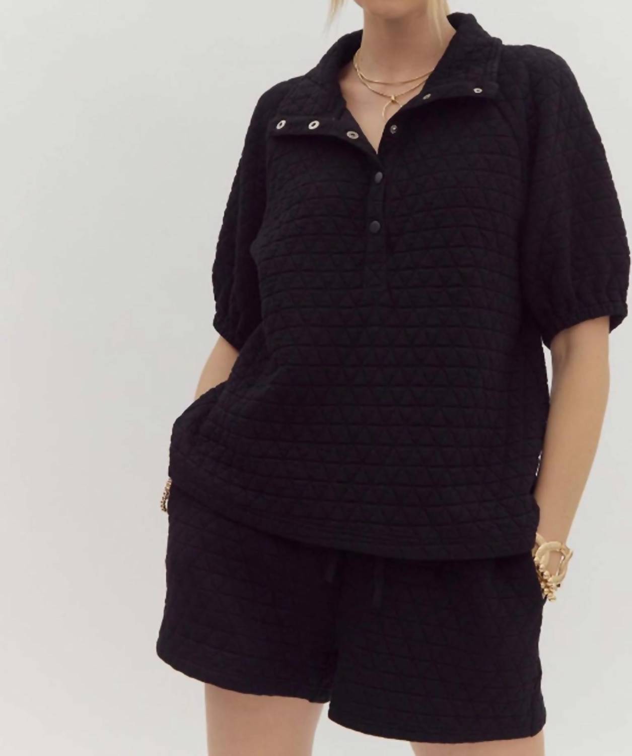 Entro - Quilted Pullover Top