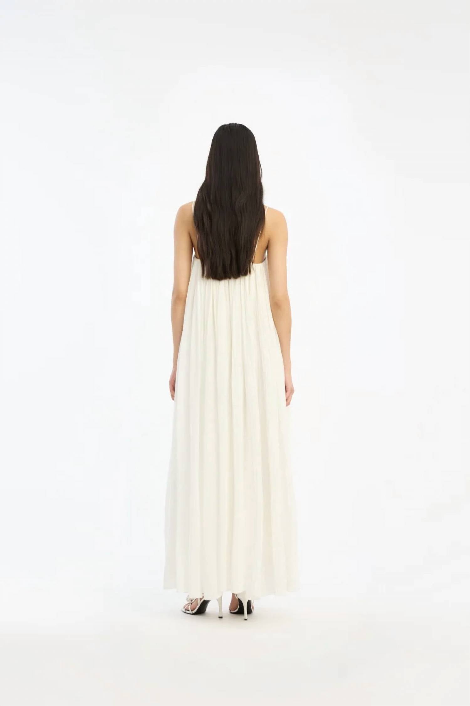 Rotate - PLEATED MIDI STRAP DRESS