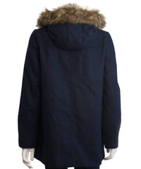 Coffeeshop - Women's Hooded Toggle Coat With Faux Fur Trim