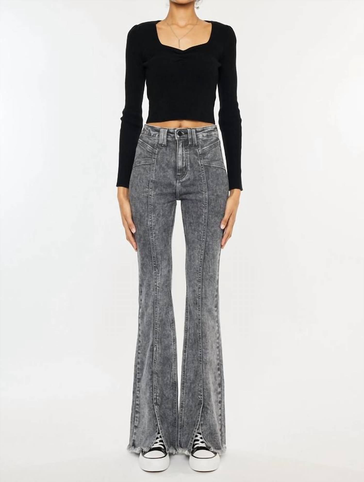 Kancan - Reya High Rise Flare Jeans