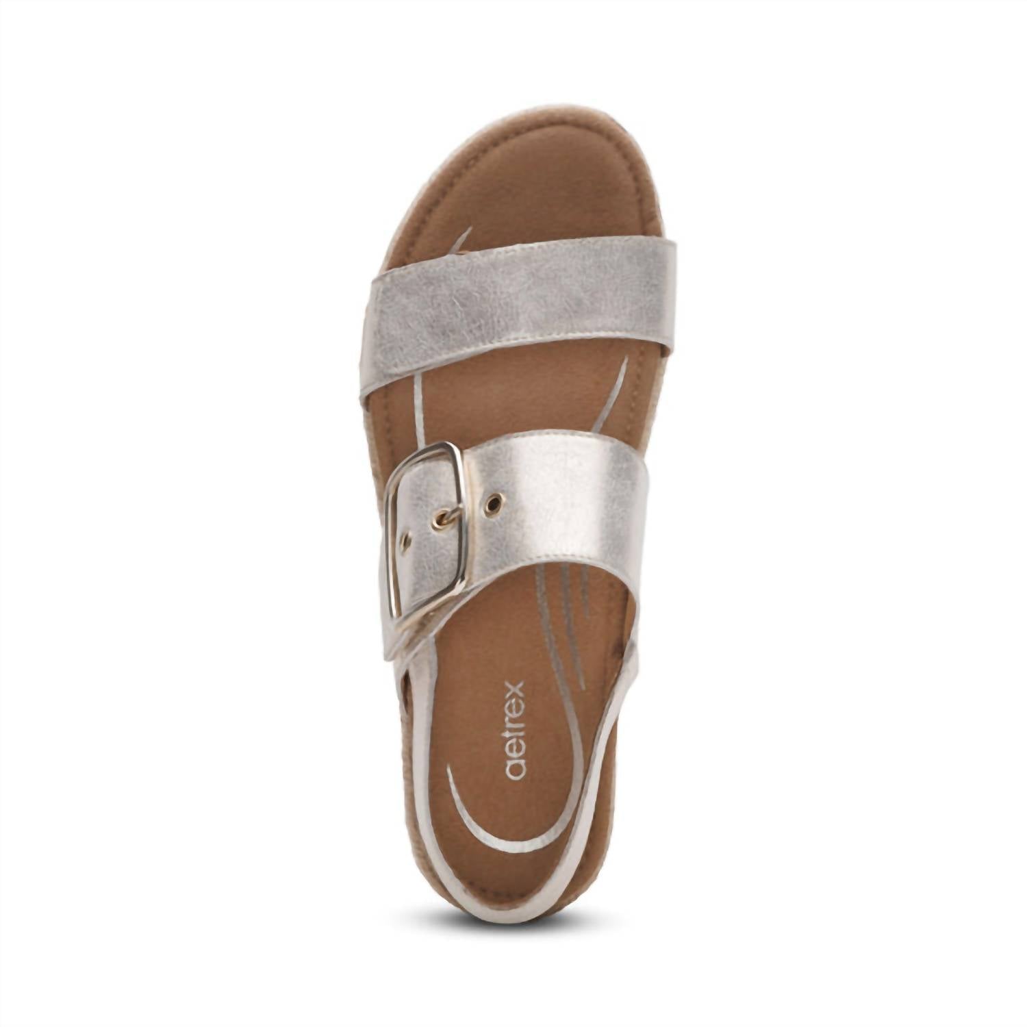 Aetrex Women's Vania Platform Sandal in champagne - women's sandal - alternate view