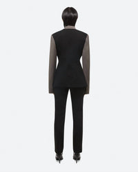 HELMUT LANG Combo Modest Suit Shirt in light brown melange - women's jacket - detail view