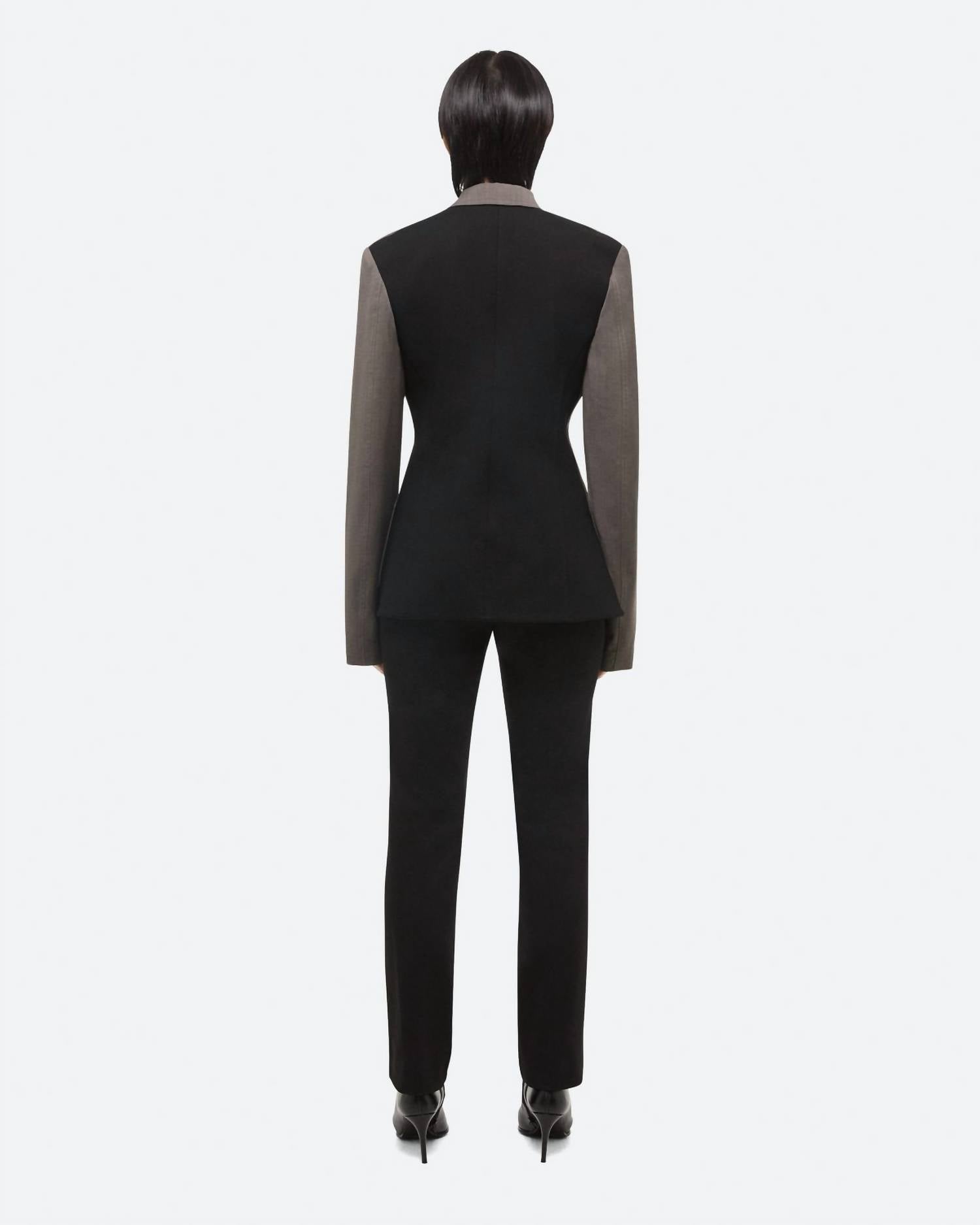 HELMUT LANG Combo Modest Suit Shirt in light brown melange - women's jacket - detail view