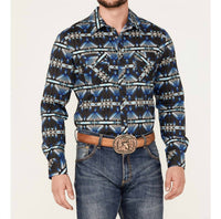 Rock & Roll Denim - Modern Fit Aztec Woven Snap Shirt