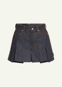 Sacai - Denim Box Pleat Shorts