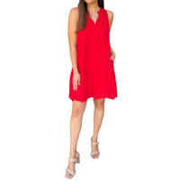 Joy Joy - Trim Tier Halter Mini Dress