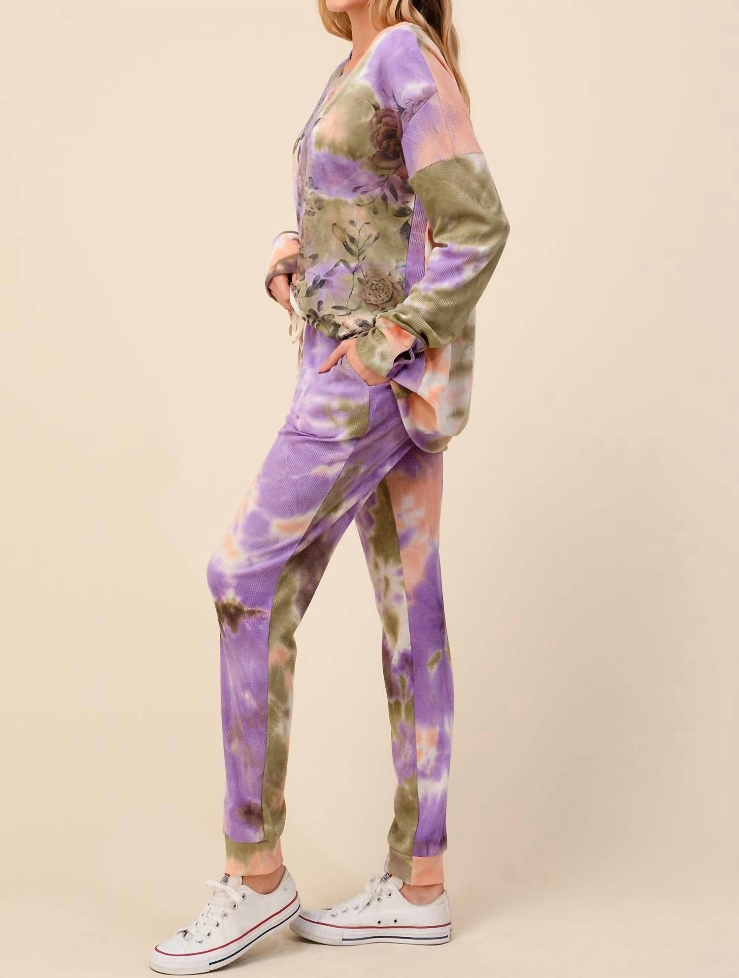 Blumin - Floral Tie Dye Jogger Set - PLUS