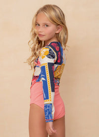 Maaji - Girls' Paradise Postals Miku Long Sleeve One Piece Set