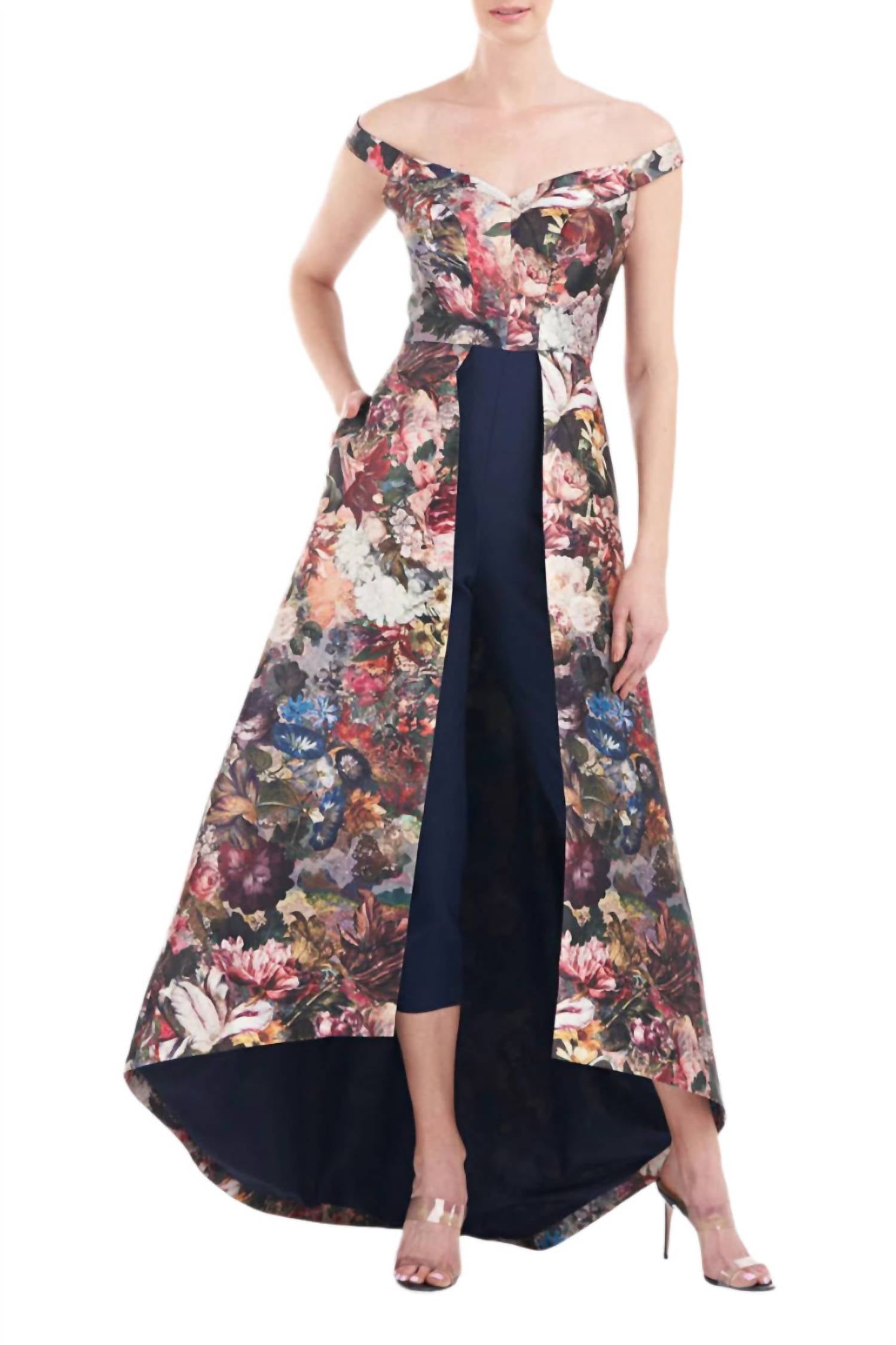 Kay Unger - Women's Mikado Skirt With Stretch Crepe Pant