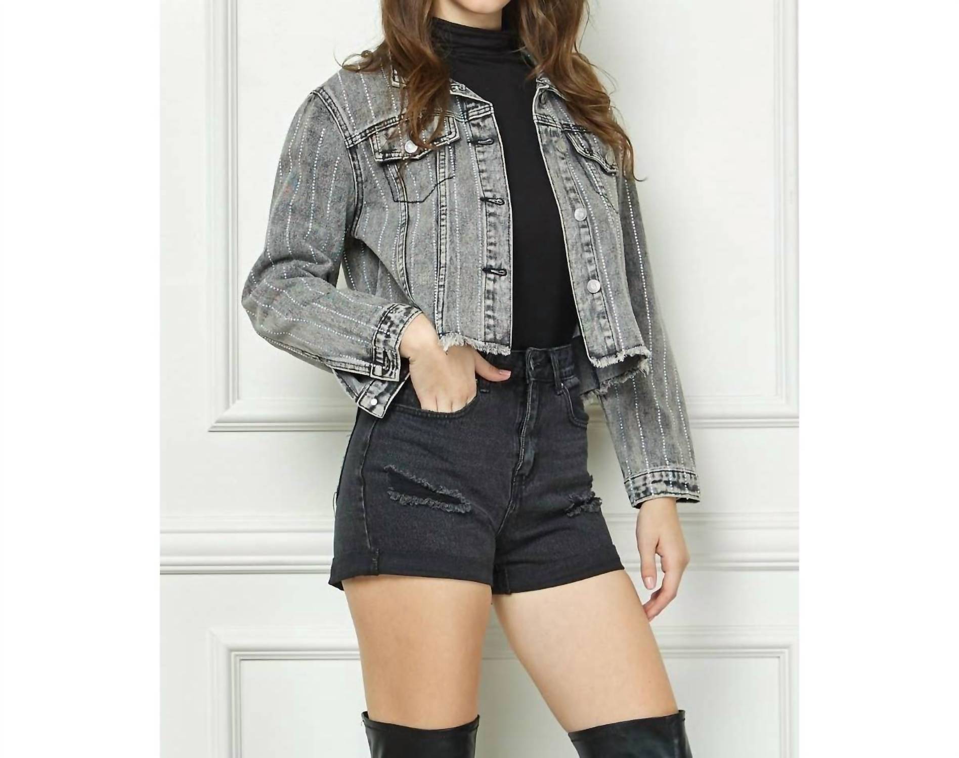 Veveret - Rhinestone Rodeo Denim Jacket