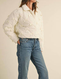 Mable - Women's Quilted Bow Detailed Jacket