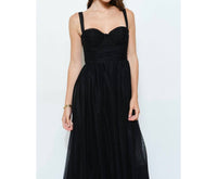 Ina Fashion - Mini Dot Tulle Bustier Midi Dress