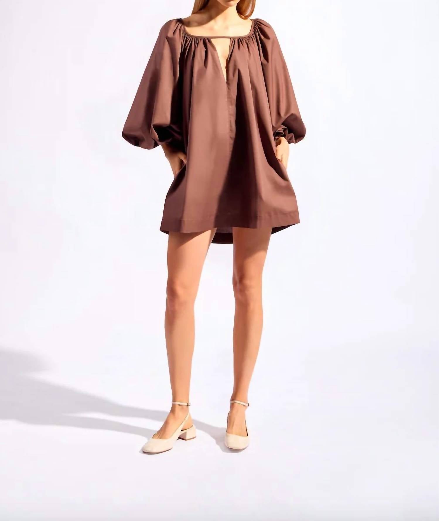 Adriana Degreas - Solid Puff Sleeve Mini Dress