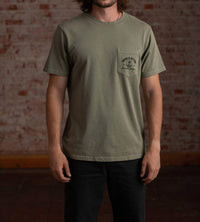 Iron & Resin Fortune Favors the Brave Pocket Tee in green - men's t-shirt