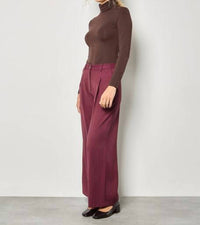 Apricot - Turtle Neck Button Cuff Top