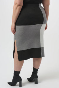 Joseph Ribkoff - Jacquard Sweater Colour Block Skirt