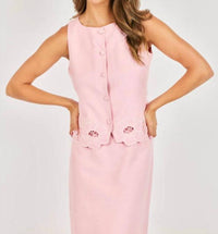 Sadie & Sage Blushing Lace Vest in pink - women's jacket