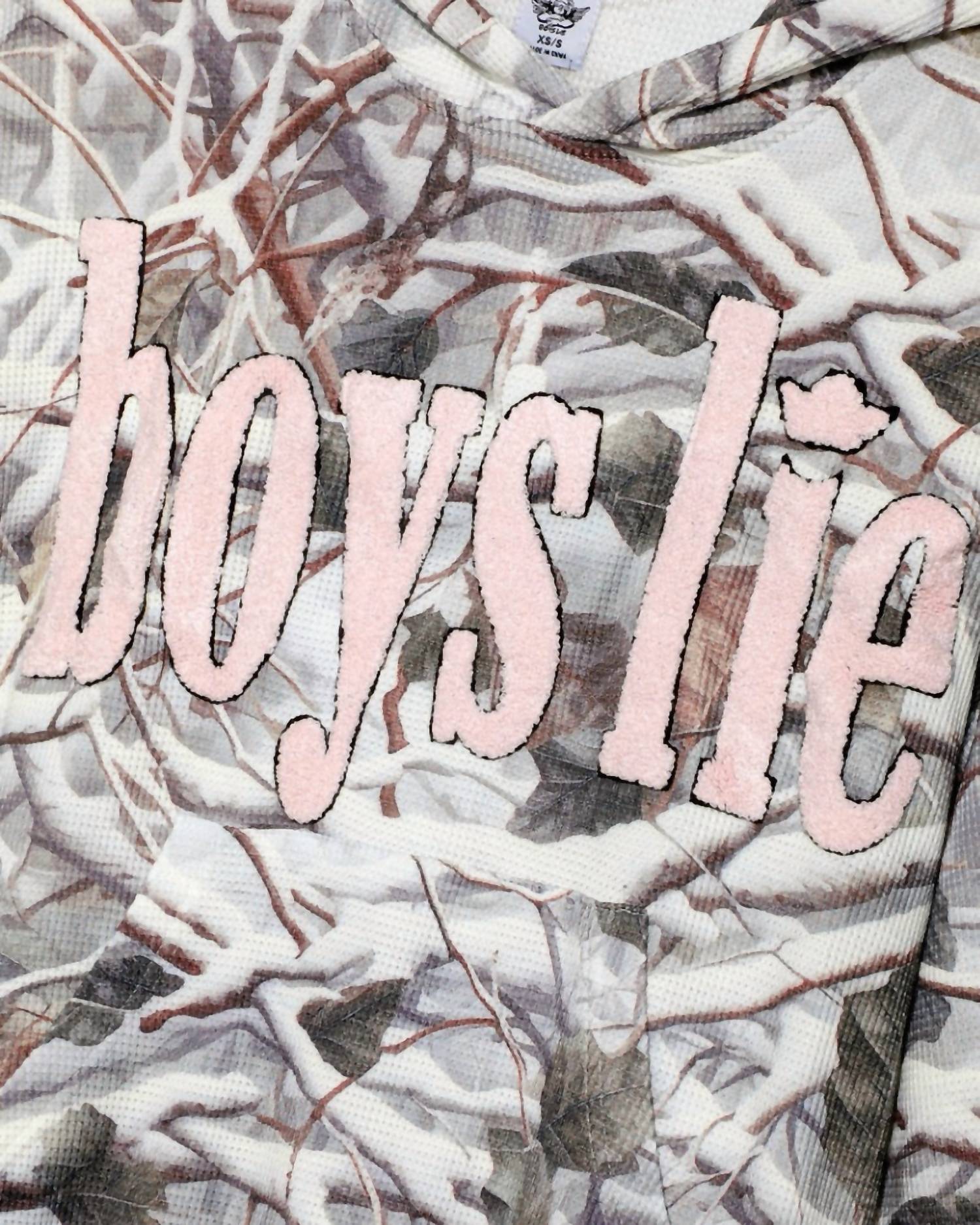 Boys Lie - Racer Patched Graphic Hoodie
