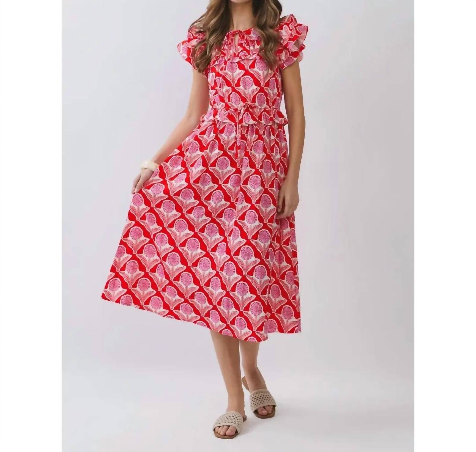 Tcec - Lucy Floral Print Midi Dress