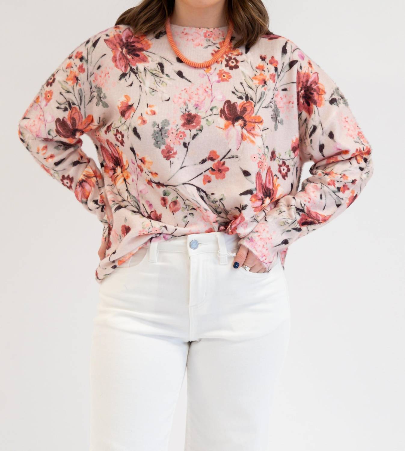 Fate Anna Floral Sweater in pink - women's blouse