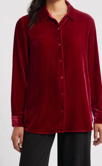 Eileen Fisher - Velvet Classic Collar Long Shirt