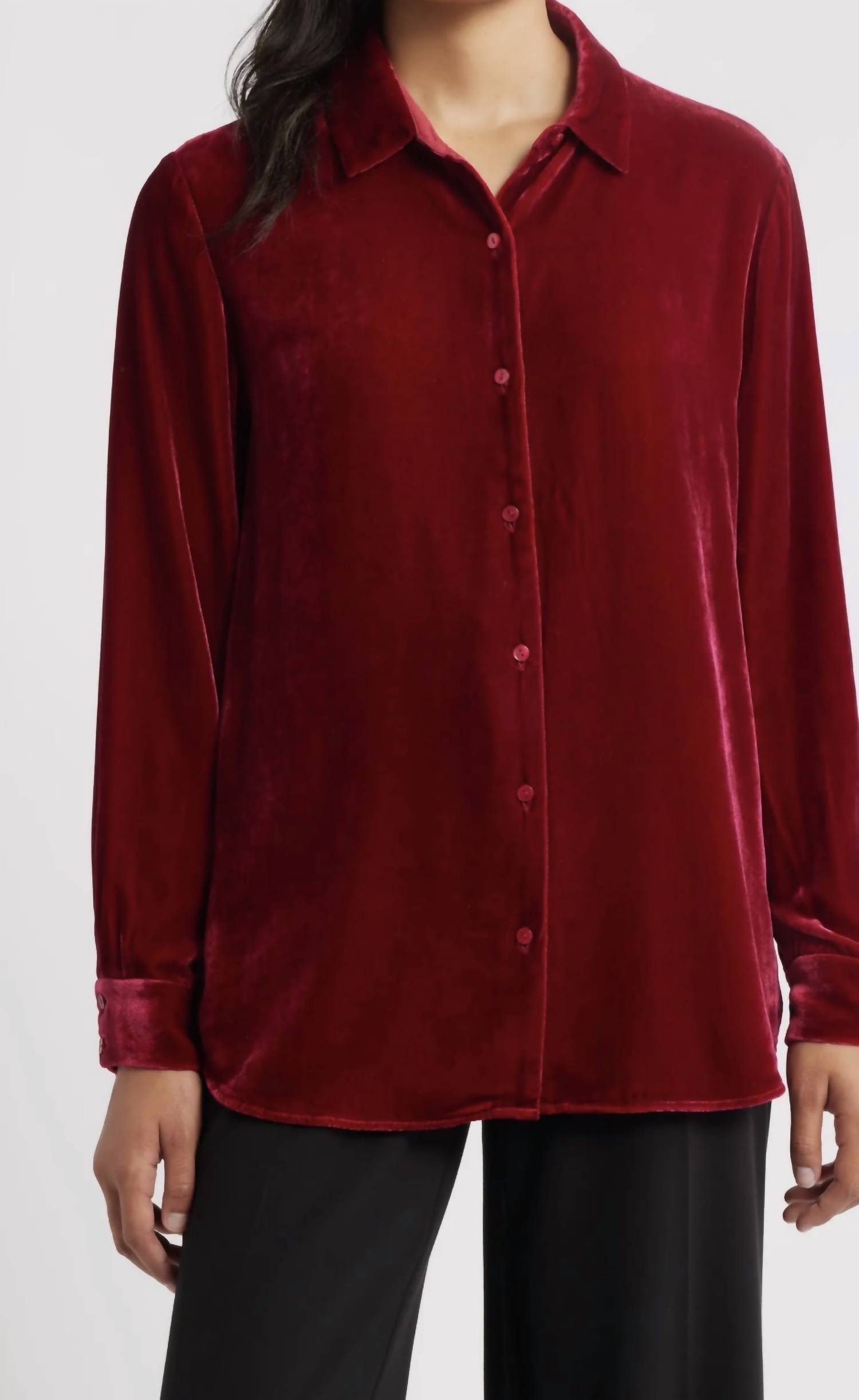 Eileen Fisher - Velvet Classic Collar Long Shirt