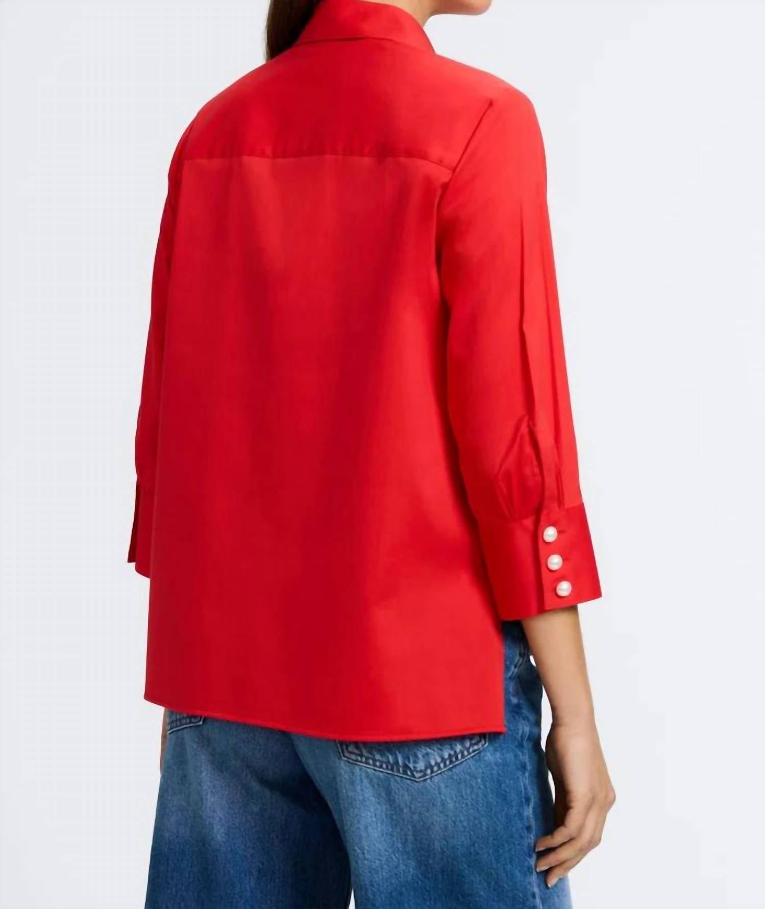 Foxcroft - PEARL 3/4 MATTE SHIRT