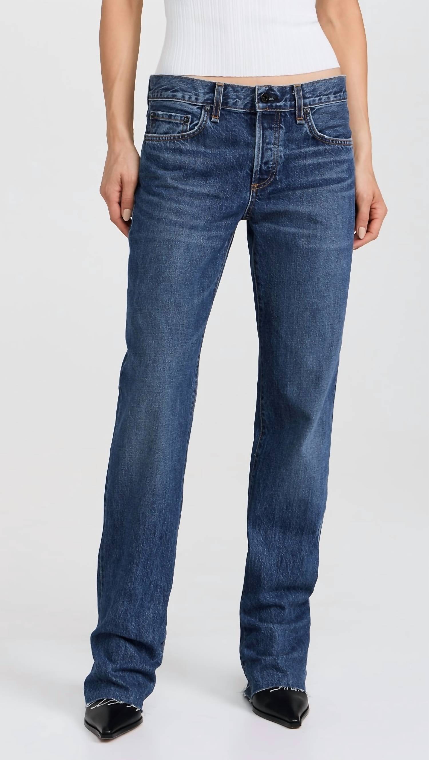 Askk Ny - Long Low Rise Straight Jeans