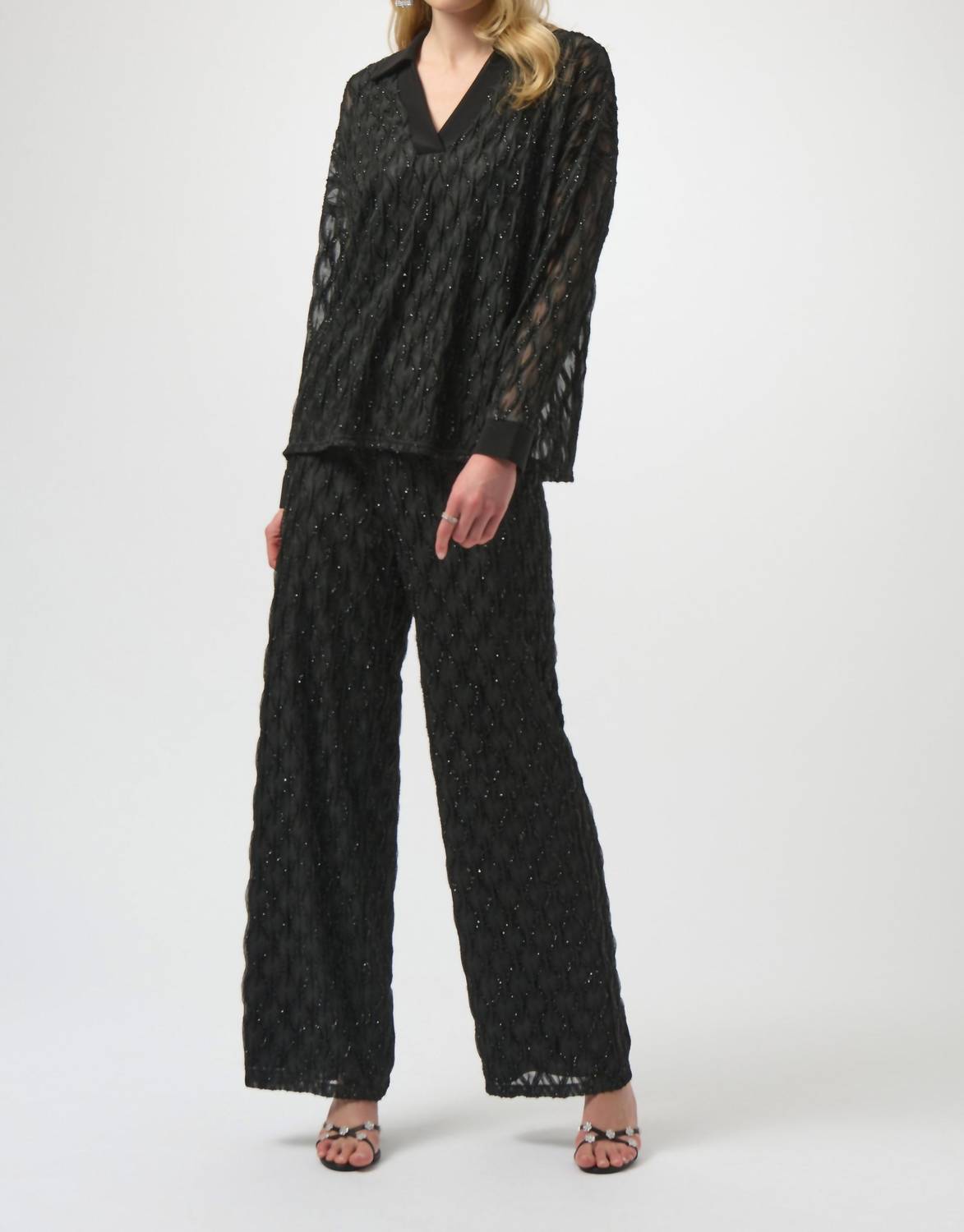 Joseph Ribkoff - Lurex Cascade And Silky Knit Boxy Top