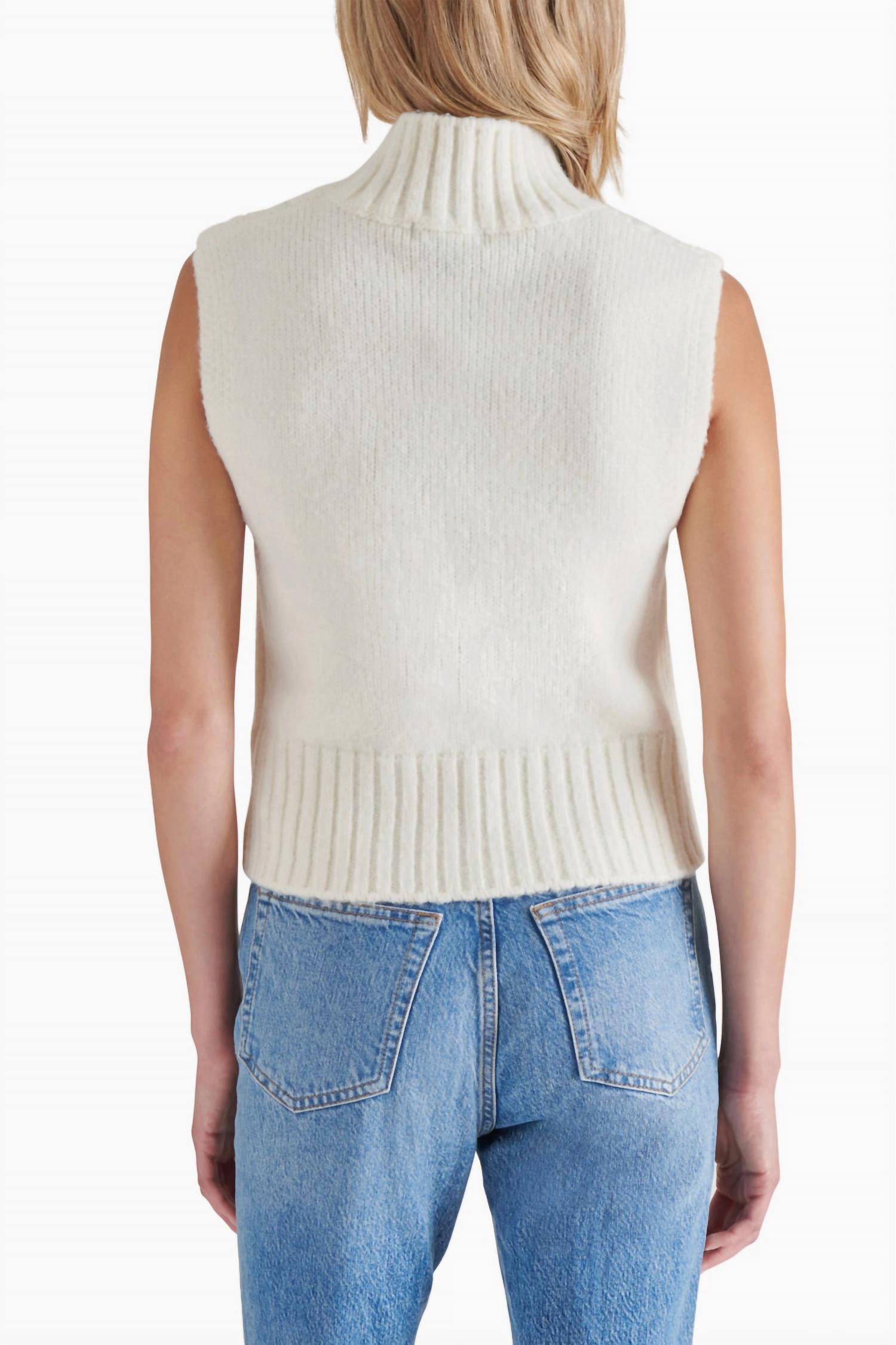 STEVE MADDEN Serin Sleeveless Turtleneck Sweater in cream - women's sweater - alternate view