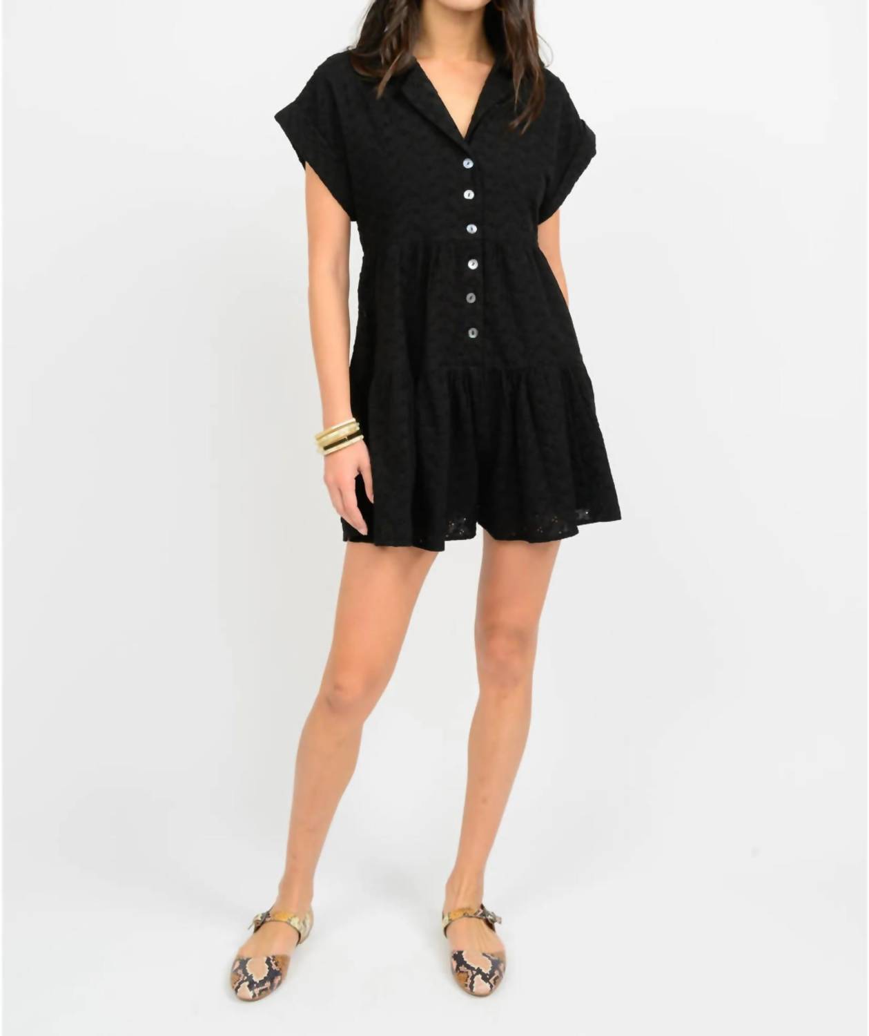 Ivy Jane - Eyelet Button Front Romper