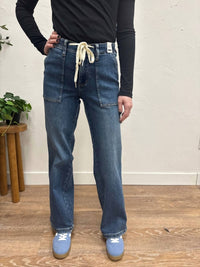 Judy Blue High Waist Drawstring Jean in dark wash - women's jeans