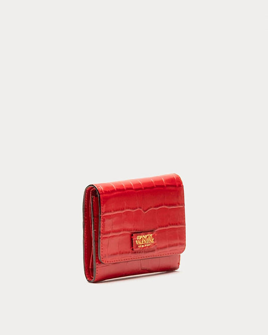 Frances Valentine - Women's Perfect Embossed Croc Leather Wallet