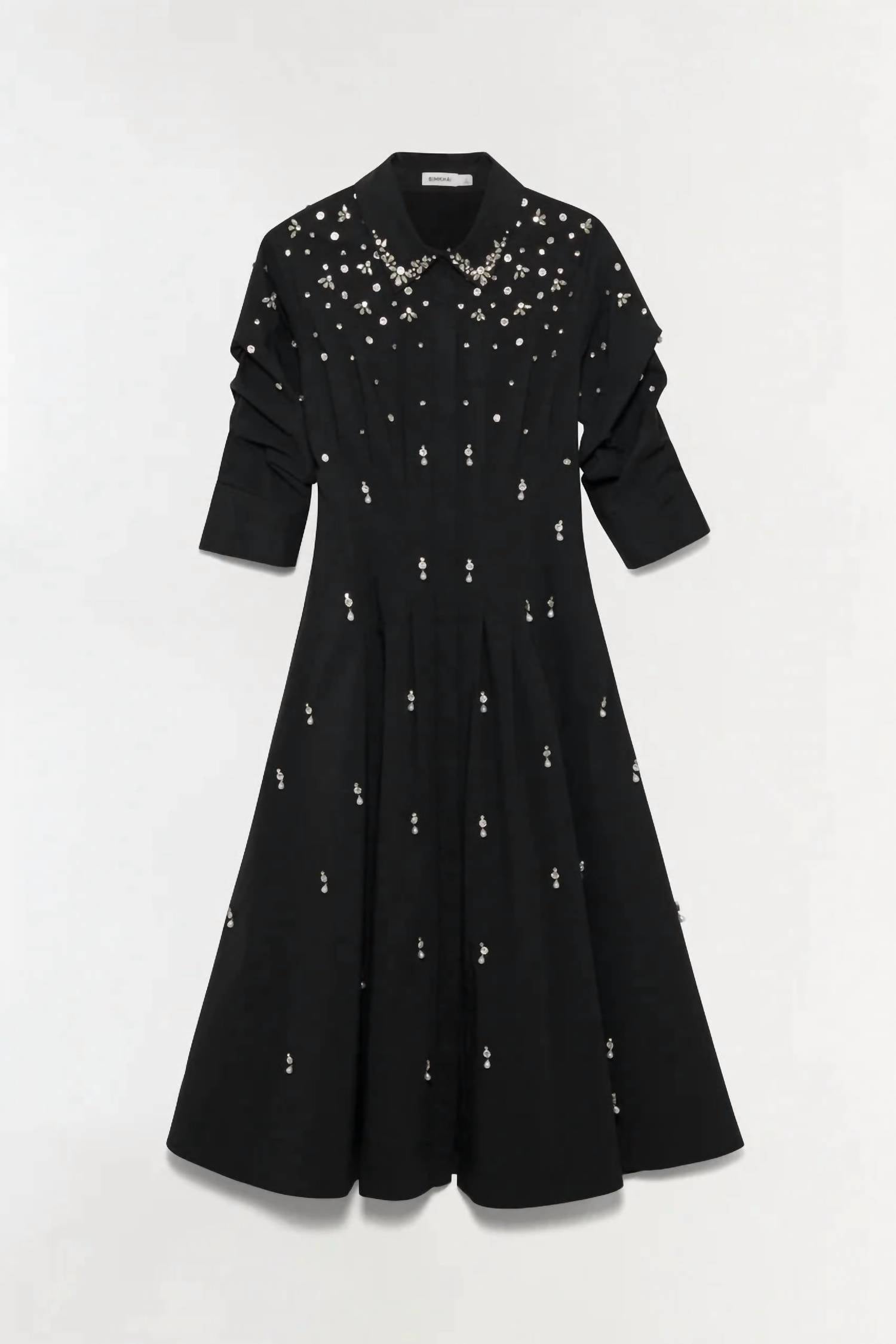 SIMKHAI Jazz Embellished Midi Dress in black - women's dress - view 6
