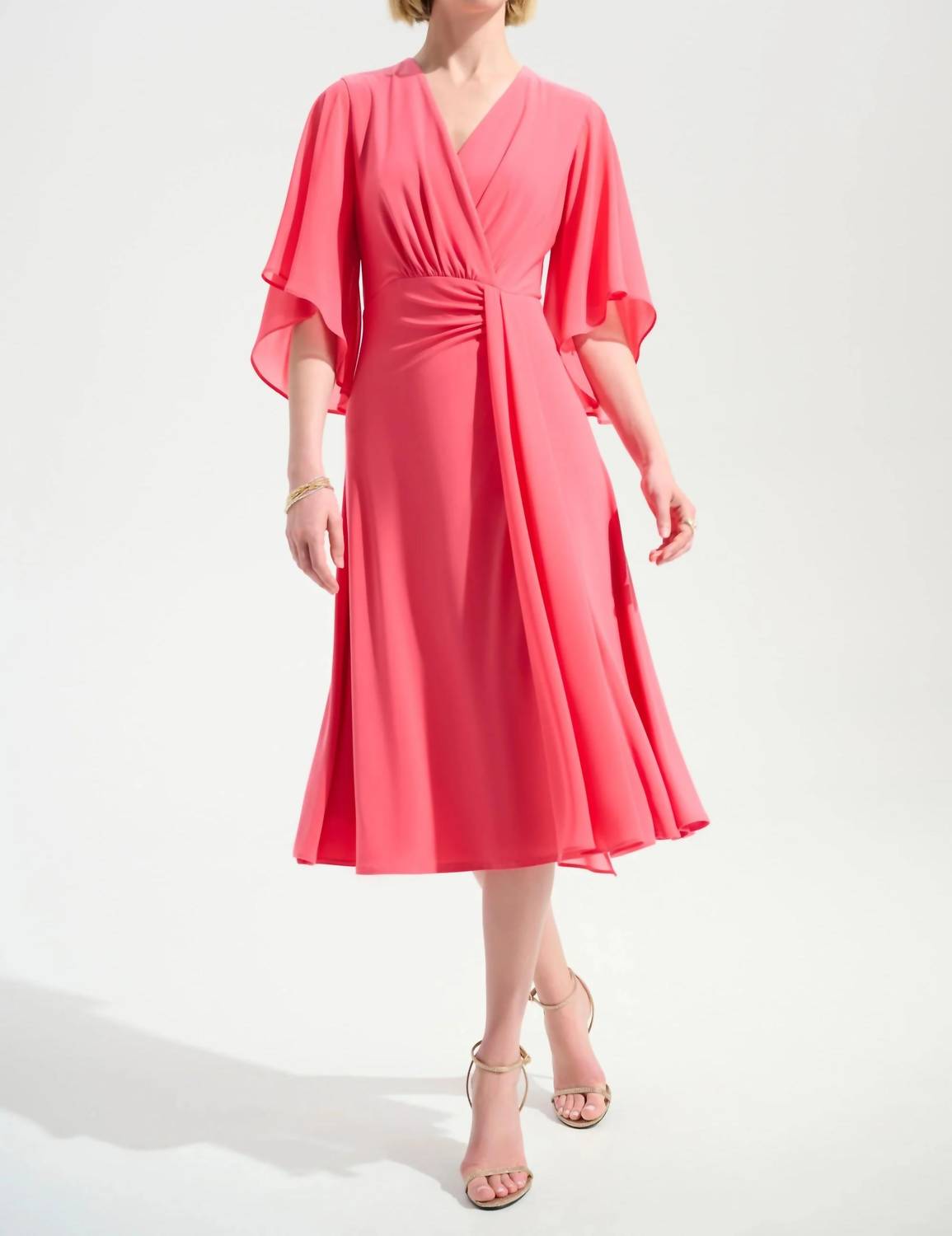 Joseph Ribkoff - Surplice Neck Fit And Flare Dress