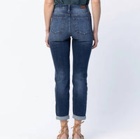 Judy Blue - Basic Cuffed Slim Fit Boyfriend Jeans