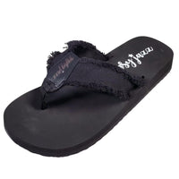 Very G - Women's Encore Frayed Top Fashion Flip Flop Sandal