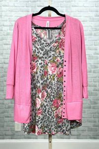 Honeyme - Floral 3/4 Sleeve V-neck Top