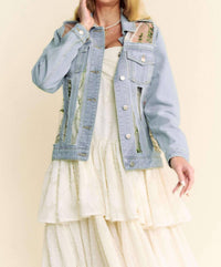 Davi & Dani - Floral Embroidery Mesh Jacket