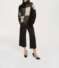 Joseph Ribkoff - Color-block Jacquard Knit Pullover Sweater