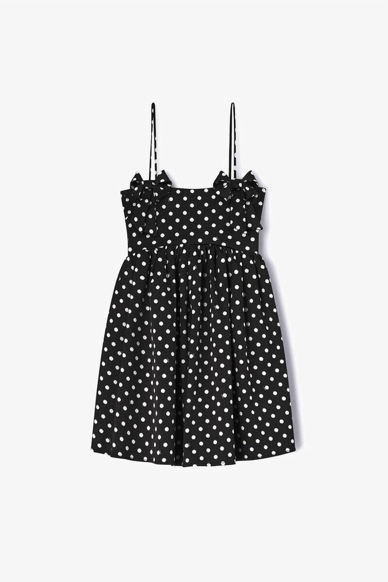 Ganni - Printed Double Satin Mini Strap Dress